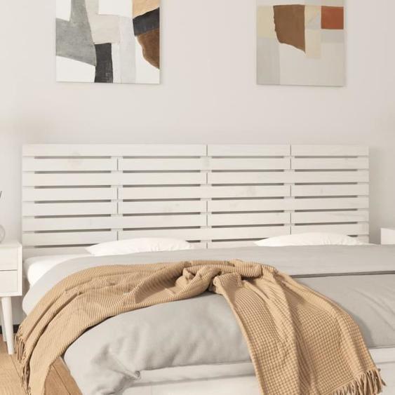 824719  vidaXL Tête de lit murale Blanc 206x3x63 cm Bois massif de pin