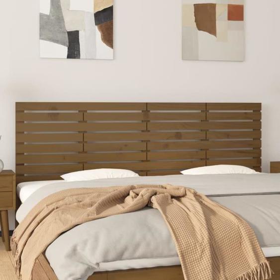 824721 vidaXL Tête de lit murale Marron miel 206x3x63 cm Bois massif de pin