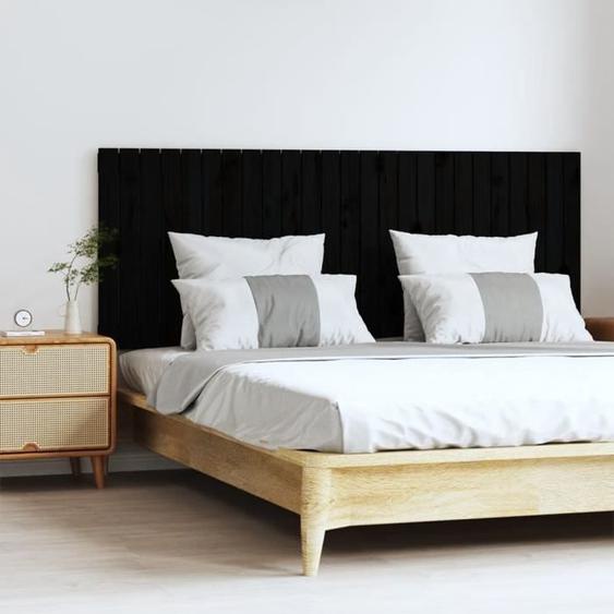 824852  vidaXL Tête de lit murale Noir 159,5x3x60 cm Bois massif de pin