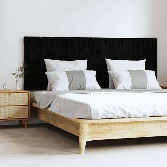 824862  vidaXL Tête de lit murale Noir 166x3x60 cm Bois massif de pin