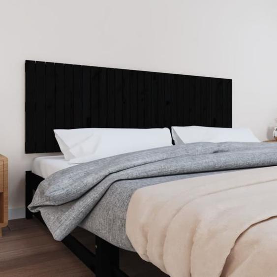 824867  vidaXL Tête de lit murale Noir 185x3x60 cm Bois massif de pin