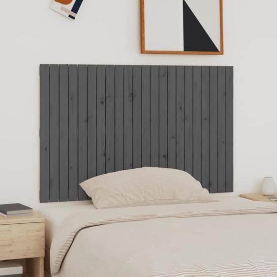 824920  vidaXL Tête de lit murale Gris 140x3x90 cm Bois massif de pin