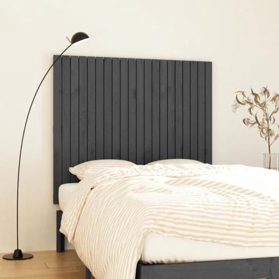 824940  vidaXL Tête de lit murale Gris 127,5x3x110 cm Bois massif de pin