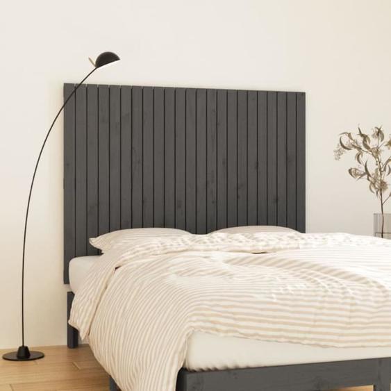 824945 vidaXL Tête de lit murale Gris 146,5x3x110 cm Bois massif de pin