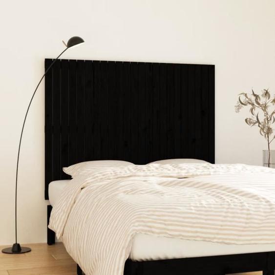 824947  vidaXL Tête de lit murale Noir 146,5x3x110 cm Bois massif de pin