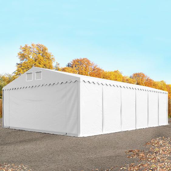 8x12 m tente de stockage, PVC 800, H. 2,6 m, blanc, sans statique - (5205)