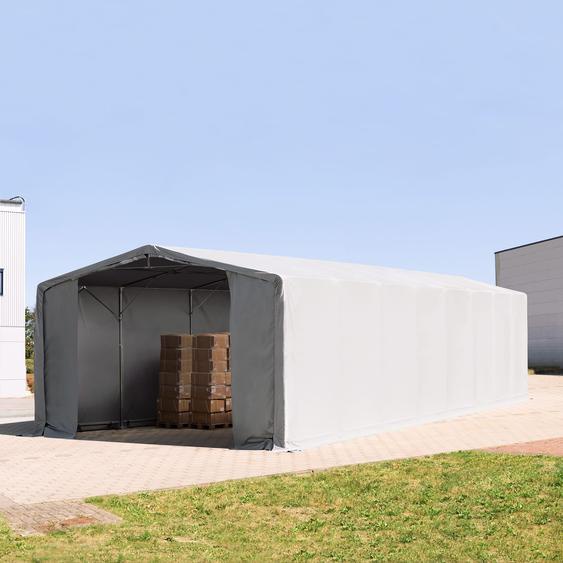 8x16 m hangar, PRIMEtex 2300, H. 4 m avec portes à fermeture éclair, gris, sans statique - (80025)