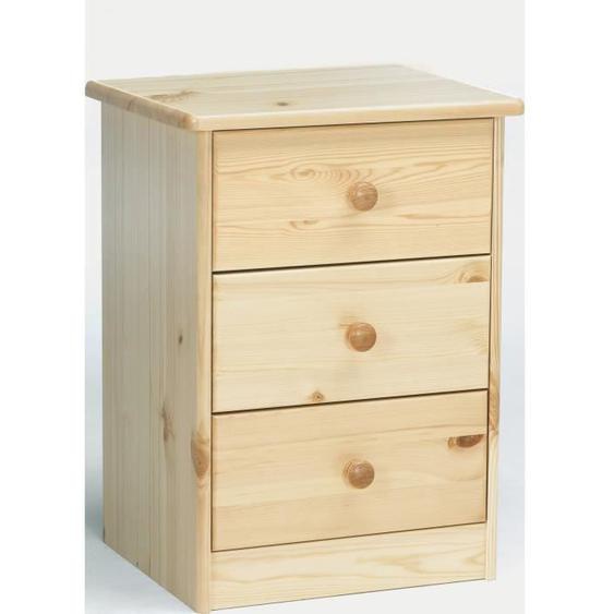 Table de nuit - ERST-HOLZ - 90.20-K03-Elke - Pin naturel - 3 tiroirs - Style classique
