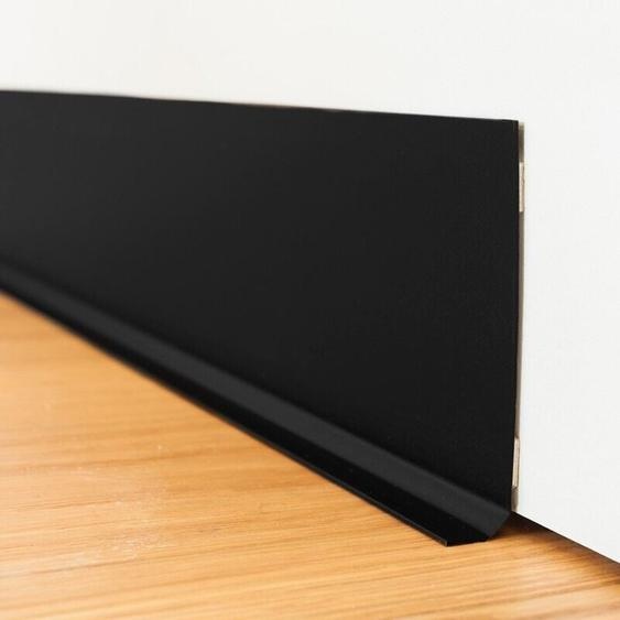 99déco - 10 plinthes adhésives - Total Black - pvc - Noir - 100x8cm