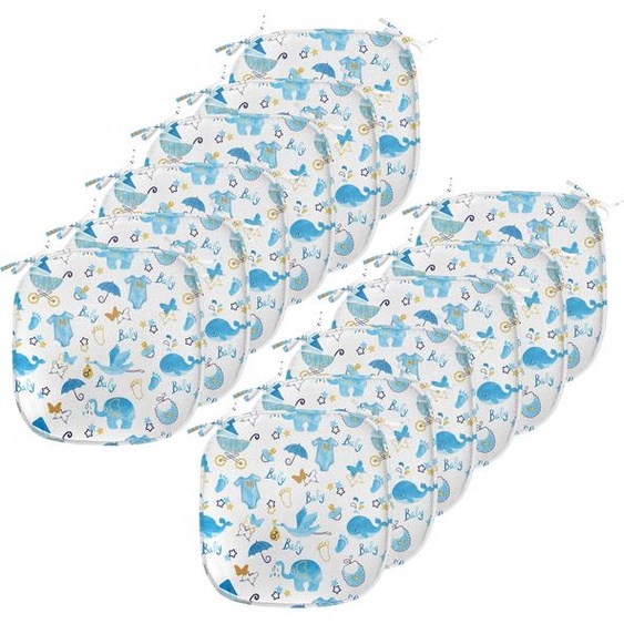 ABAKUHAUS Coussin pour chaise de salle à manger, Cigogne portant un bébé, Coussin décoratif imperméable avec sangle pour siège de cuisine, 40 cm x 40 cm - Lot de 12, Bleu Jaune Noir