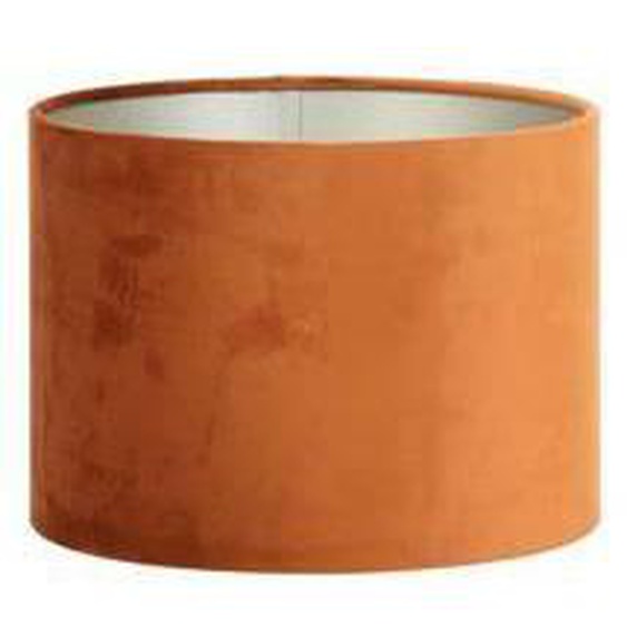 Abat-jour cylindre - LIGHT & LIVING - VELOURS terra - 30x30x21 cm - Orange - Textile