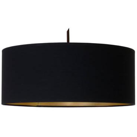 Abat-jour cylindrique coton noir et or Ø50 cm