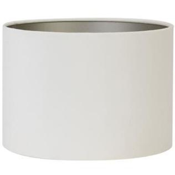 Abat-jour cylindrique - LIGHT & LIVING - Velours Blanc - Ø30cm - Design Contemporain - E27
