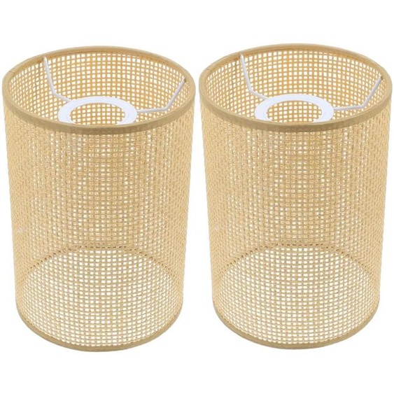 Abat-jour en rotin - Tissé à la main - 14 cm - Pour lampes de table et lampadaires
