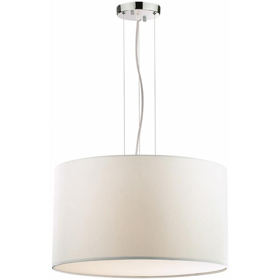 Abat-jour Lampe suspendue Ø565mm | Classique | Tissu | Blanc | Textile | Suspension Lampe ronde Lampe à suspendre Lampe à suspendre Lampe à abat-jour Lampe en tissu Lampe en tissu