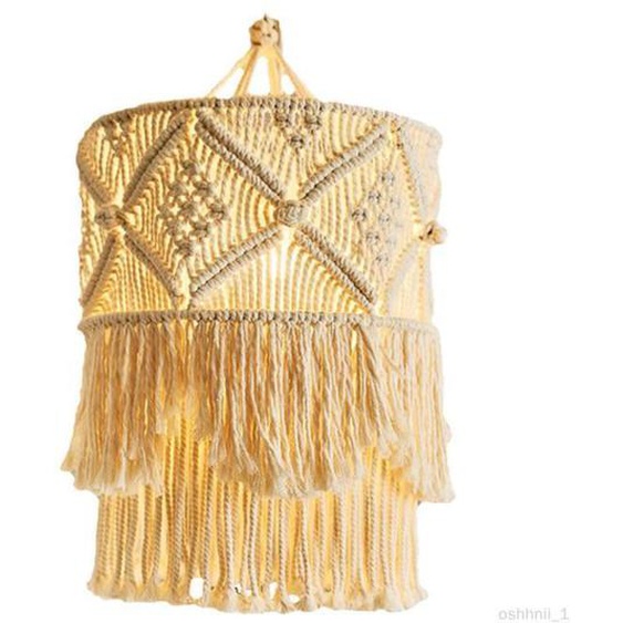 Abat-jour Suspendu En Macramé Tissé à La Main Décors de Chambre Chic pour 30x50cm