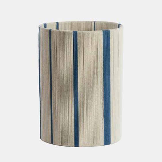 Abat-jour tube - Medan - Ø25 cm - Crème et bleu