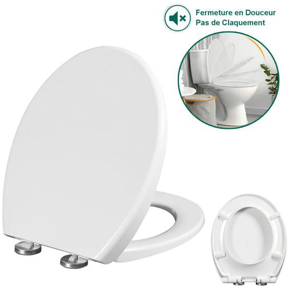 Sdlogal - Abattant de Toilette en Duroplaste, Ultrixe, Comfort Care Duroplast, Couvercle de wc, 42x36cm - Blanc
