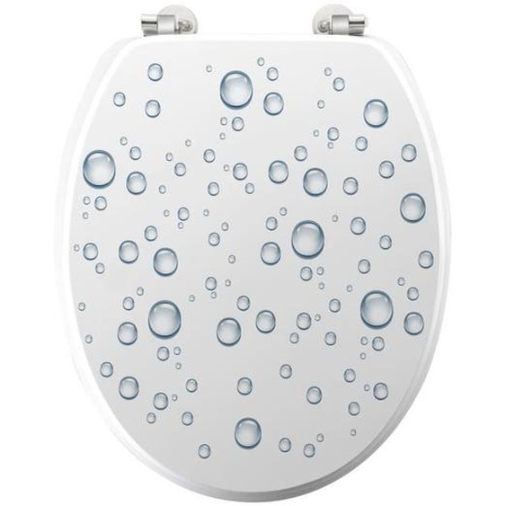 Abattant de WC - DOUCEUR DINTERIEUR - 37x46 cm - Métal - Universel - Motif bulles