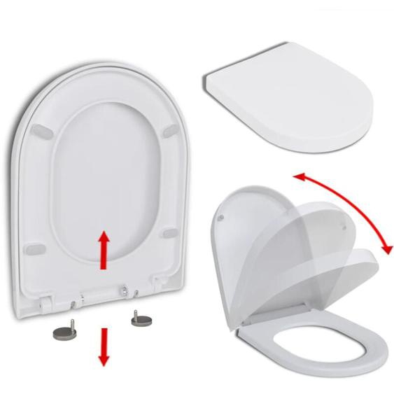 Abattant WC à fermeture en douceur Libération rapide Carré vidaXL