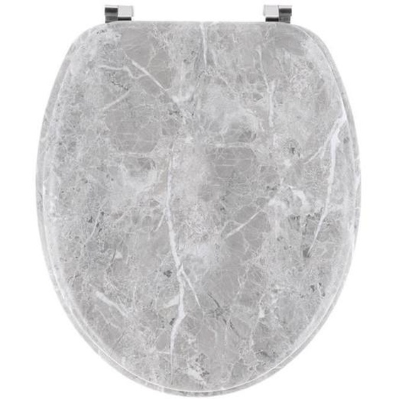 ABATTANT WC BOIS MOULE 18 POUCES ATTACHES ACIER INOXYDABLE - FACON MARBRE - Tendance