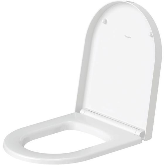 Abattant WC - DURAVIT - ME by Starck - Blanc - Charnières inox - Amortisseur de fermeture