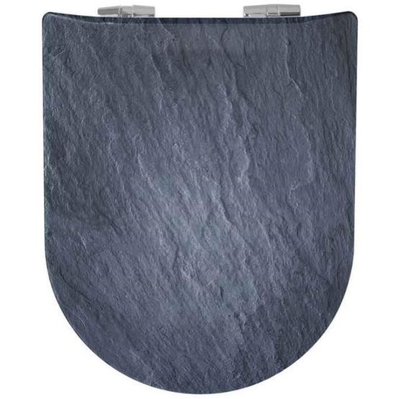 Abattant WC - HOME MAISON - OLFA - Imitation Ardoise - Déclipsable - 42 à 47 cm x 36,5 cm
