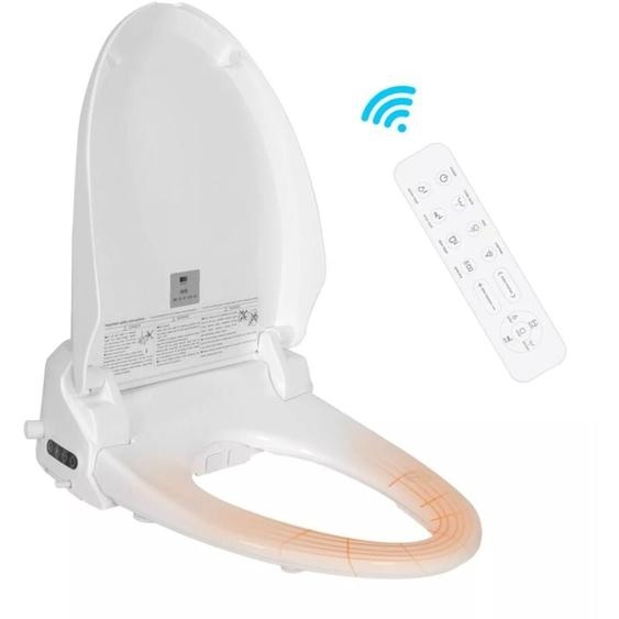 Abattant wc japonais, Toilettes Wc Automatique Télécommande de Salle de bain, Siège de bidet électronique, Siège chauffant - Blanc - Puluomis