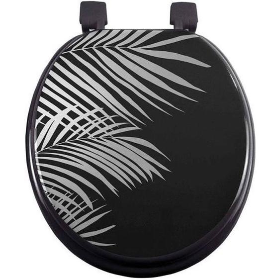 Abattant WC MDF Orbella noir argent - DOUCEUR DINTERIEUR - Universel - Accessoires de salle de bain