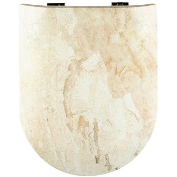 Abattant WC - OLFA - Déclipsable - Effet marbre brillant Beige - 36.5x47.5 cm - 10 ans de garantie