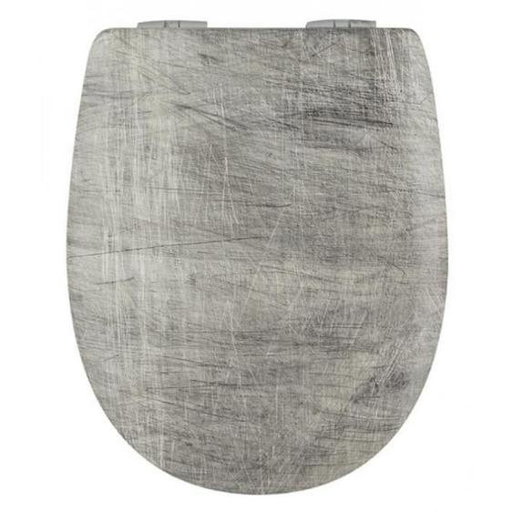 Abattant WC - OLFA - Easy Clip - Effet métal rayé - Déclipsable - 38x49.5 cm