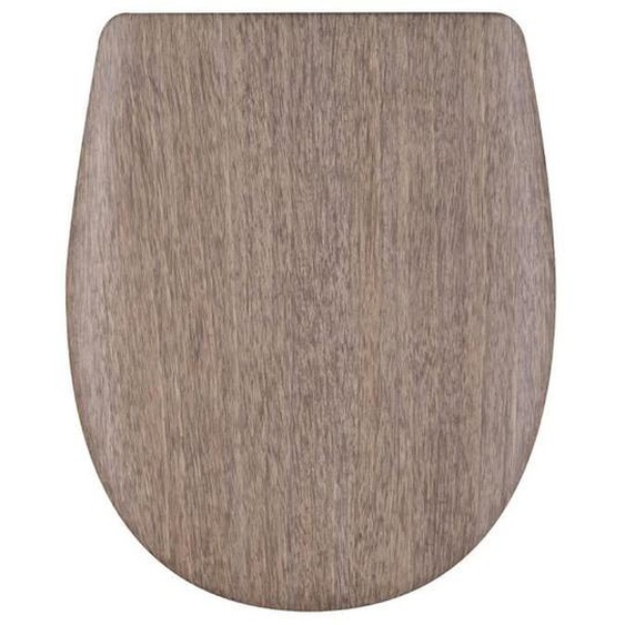 Abattant WC - OLFA - Easy Clip - Imitation Bois dEthiopie - Taupe - 38x49.5 cm