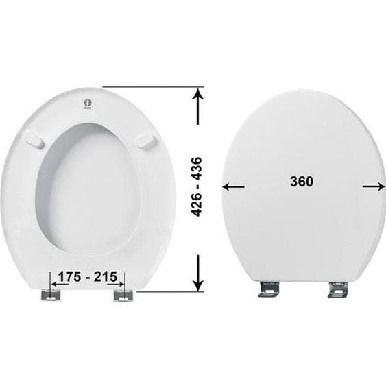 Abattant WC - OLFA - Europe XXL - Blanc - Entraxe de fixation universelle