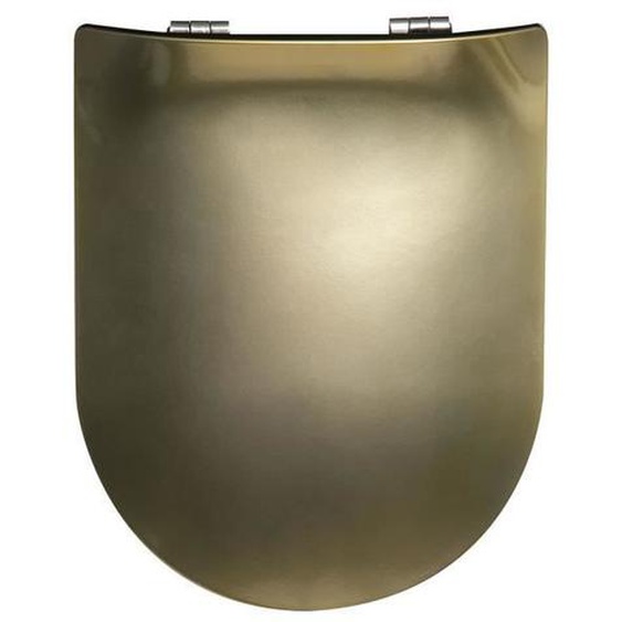 Abattant WC - OLFA - Wood Slim - Effet Métal Or - 42 à 48 cm x 36,5 cm - Déclipsable