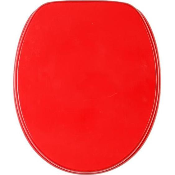Abattant WC Rouge - Finition de haute qualité - Charnières robustes - Fixation facile