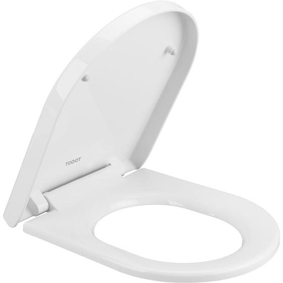 Todot - Abattant wc universel Déclipsable ‎Blanc Forme d 45 x 36.5 x 5cm en Polypropylène avec Frein de Chute Charnière Réglable Installation Facile