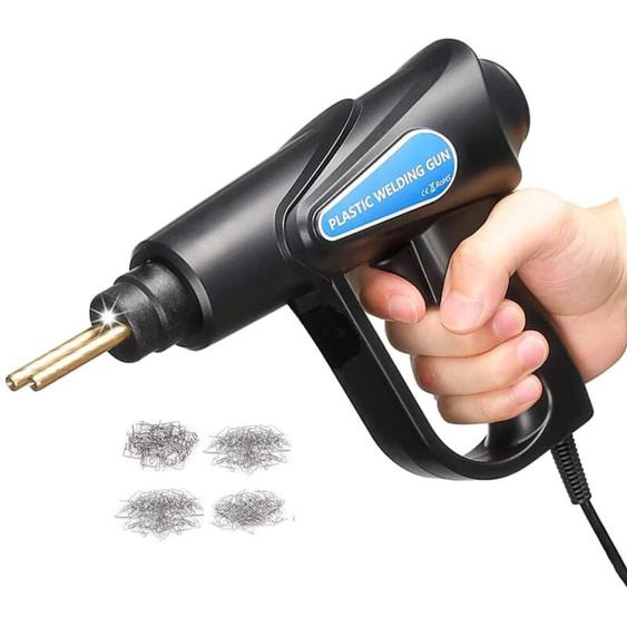 70W Soudure Plastique, Kit Reparation Plastique avec 4 Sortes Agrafeuse Chaud pour Réparation de Pare-Chocs de Voiture, Soudeuse Plastique pour Car