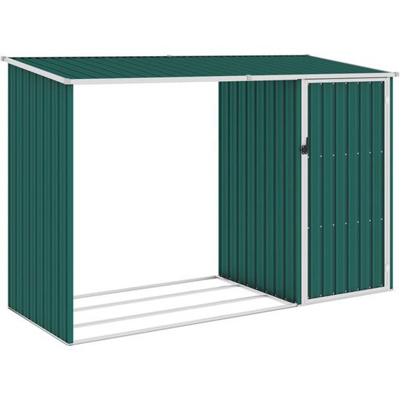 Abri à bois de jardin Vert 245x98x159 cm Acier galvanisé