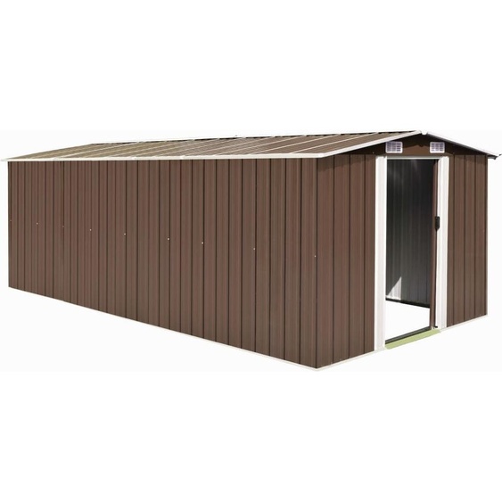 Abri de jardin 257x489x181 cm Métal Marron