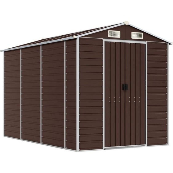 Abri de jardin marron 191 x 300 x 198 cm en acier galvanisé
