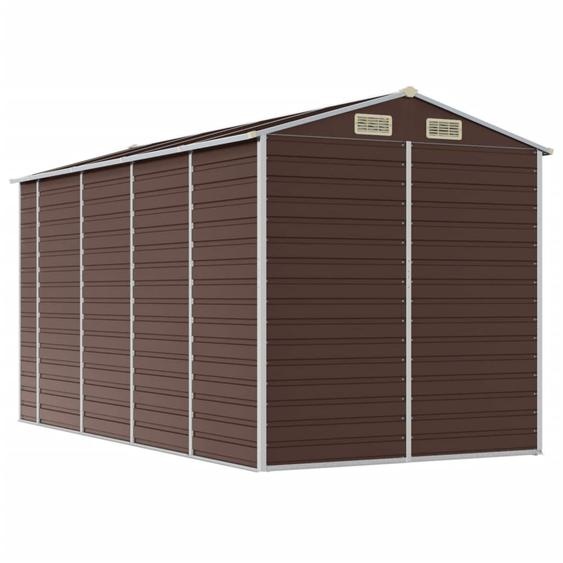 Abri de jardin marron 191 x 385 x 198 cm en acier galvanisé