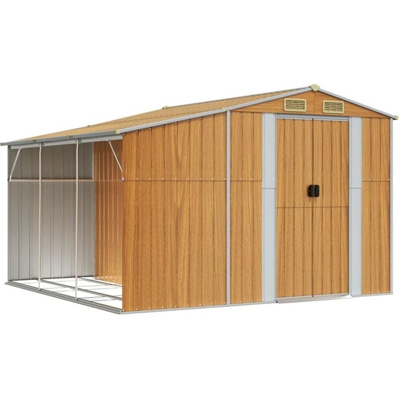 Abri de jardin marron clair 277x279x179 cm Métal galvanisé