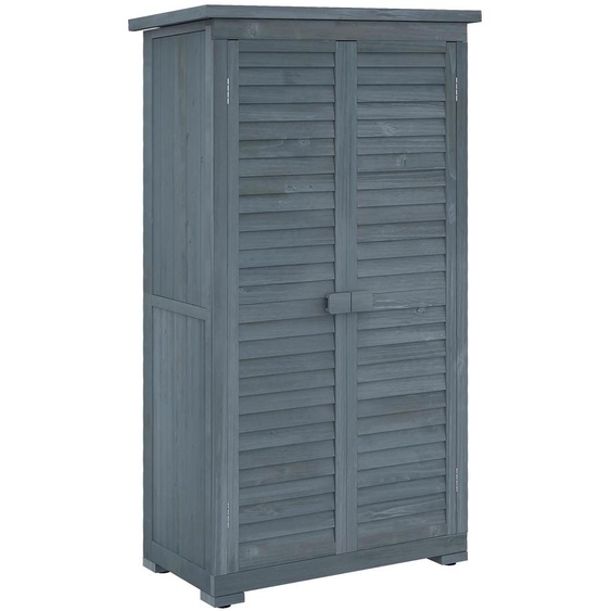 Abri de jardin, conception étanche, construction robuste en bois, couleur grise
