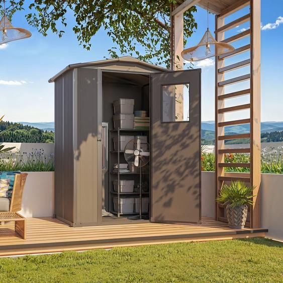 Abri de jardin en plastique 129 x 103 cm, anthracite - (GFPV01164)