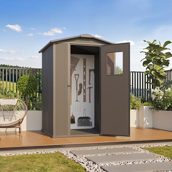 Abri de jardin en plastique 129 x 129 cm, anthracite - (GFPV01165)