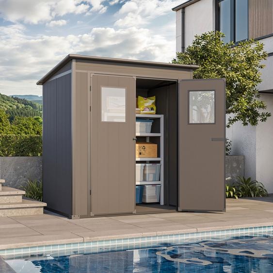 Abri de jardin en plastique 176 x 129 cm, anthracite - (GFPV01166)