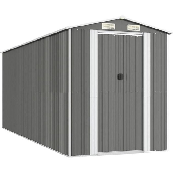 Abri de jardin gris clair 192x523x223 cm Acier galvanisé