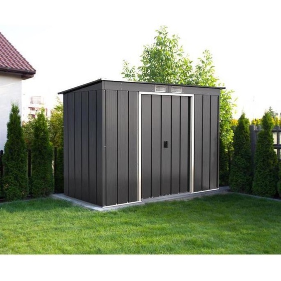 Abri de Jardin Métal DURAMAX 3,25 m², 0,33 mm, Anthracite, Kit dAncrage Inclus