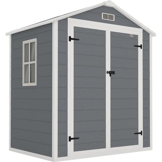 Abri de jardin métallique verrouillable, double porte, fenêtre, 1,80 x 1,30 x 2,10 m