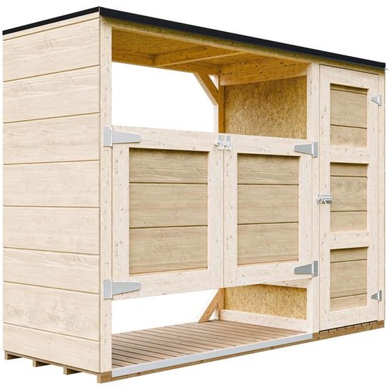 Abri de jardin pour poubelles, Cache poubelle extérieur 2x240L – coffre de rangement exterieur, cabane de jardin exterieur – Timbela M981A